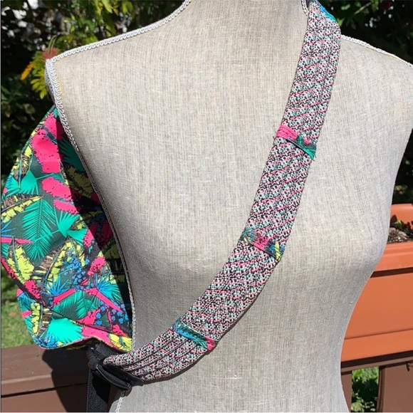 KAVU Tropical Bright Palms Beach Travel Hiking Sling Backpack - Picture 12 of 13